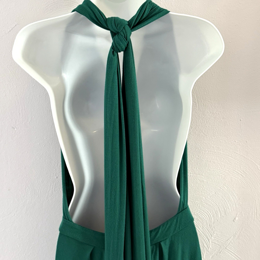Tart Emerald Green Halter Maxi Dress Backless Plunging Grecian Modal M - Picture 7 of 14